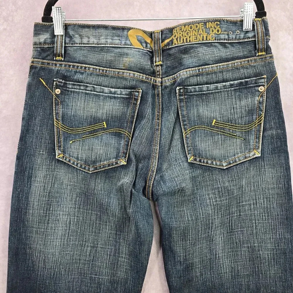 Remode Inc Blue Fade Button Denim Mens Jeans Pants 34x40 - Picture 7 of 8